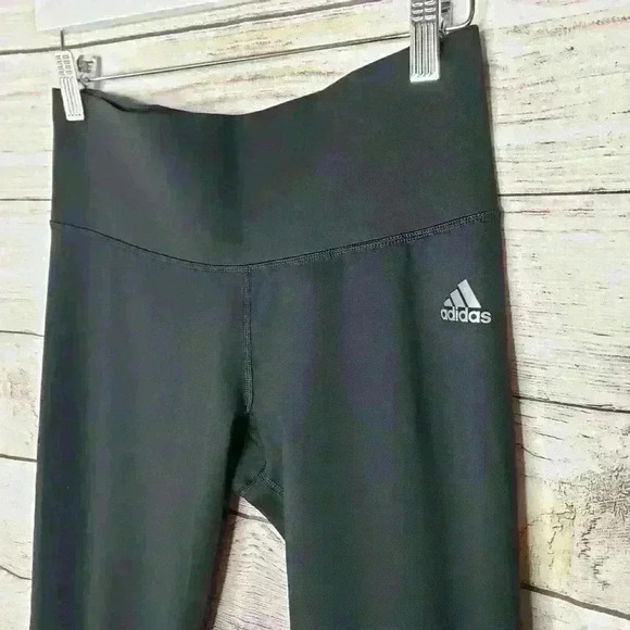 Adidas climalite women's black compression cropped leggings size medium - Picture 3 of 7